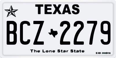 TX license plate BCZ2279