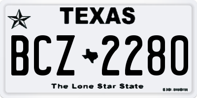 TX license plate BCZ2280