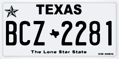 TX license plate BCZ2281