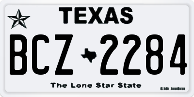 TX license plate BCZ2284