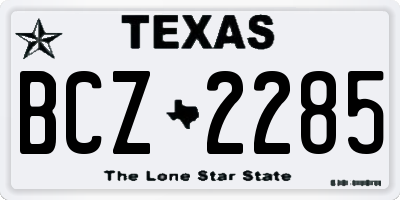 TX license plate BCZ2285