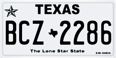 TX license plate BCZ2286