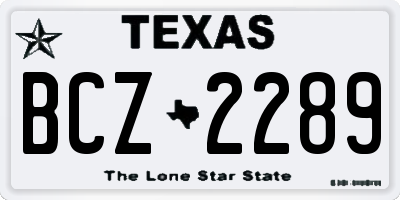 TX license plate BCZ2289