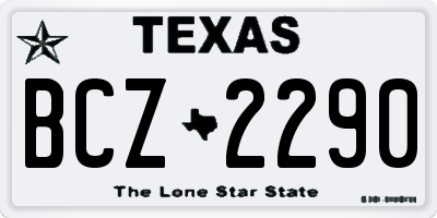 TX license plate BCZ2290