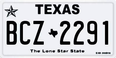 TX license plate BCZ2291