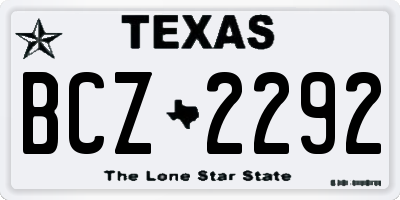 TX license plate BCZ2292