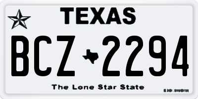 TX license plate BCZ2294