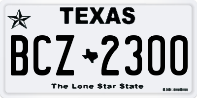 TX license plate BCZ2300