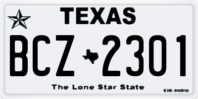 TX license plate BCZ2301