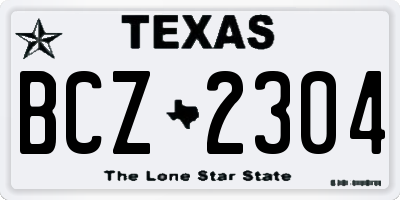TX license plate BCZ2304