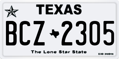 TX license plate BCZ2305