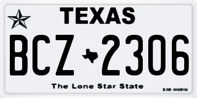 TX license plate BCZ2306