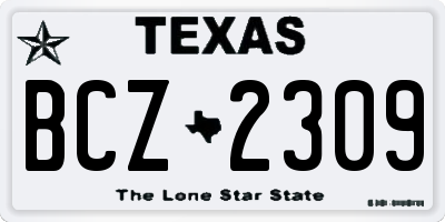 TX license plate BCZ2309