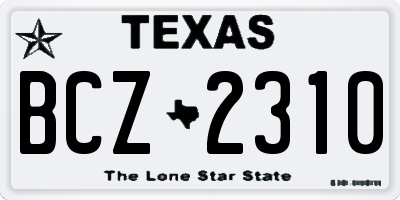 TX license plate BCZ2310
