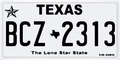 TX license plate BCZ2313