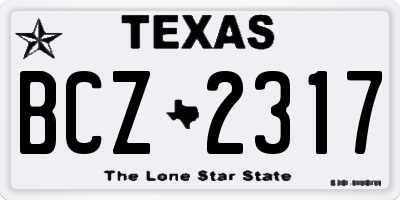 TX license plate BCZ2317