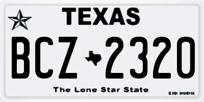 TX license plate BCZ2320