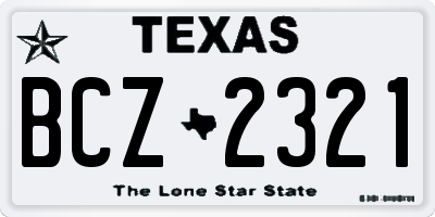 TX license plate BCZ2321