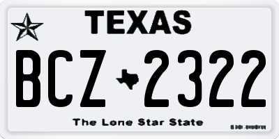 TX license plate BCZ2322