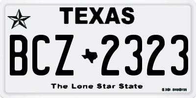 TX license plate BCZ2323