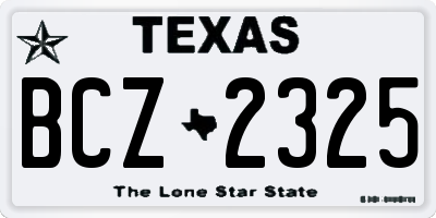 TX license plate BCZ2325