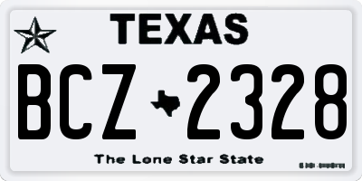 TX license plate BCZ2328