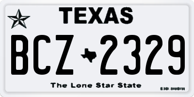 TX license plate BCZ2329