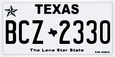 TX license plate BCZ2330