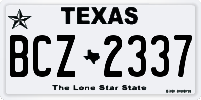 TX license plate BCZ2337