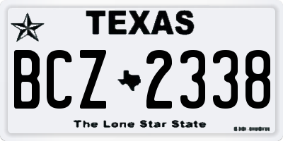 TX license plate BCZ2338