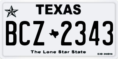 TX license plate BCZ2343
