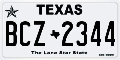 TX license plate BCZ2344
