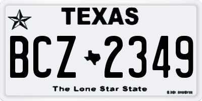 TX license plate BCZ2349