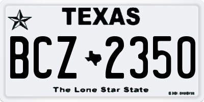 TX license plate BCZ2350