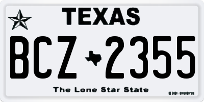 TX license plate BCZ2355