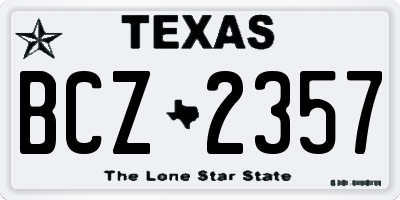 TX license plate BCZ2357