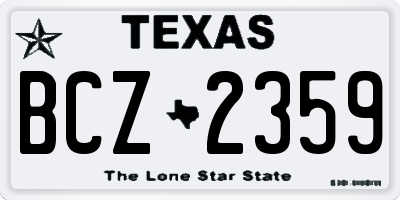 TX license plate BCZ2359