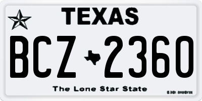 TX license plate BCZ2360