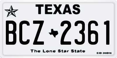 TX license plate BCZ2361