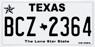 TX license plate BCZ2364