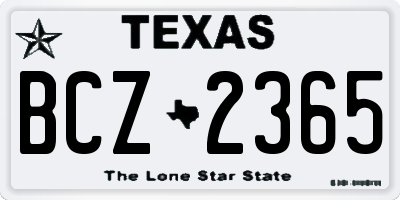 TX license plate BCZ2365