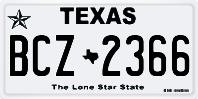 TX license plate BCZ2366