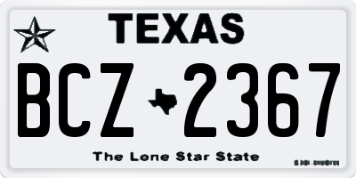 TX license plate BCZ2367