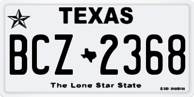 TX license plate BCZ2368