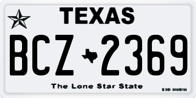 TX license plate BCZ2369