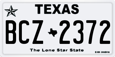 TX license plate BCZ2372