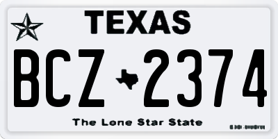 TX license plate BCZ2374