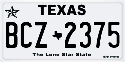 TX license plate BCZ2375