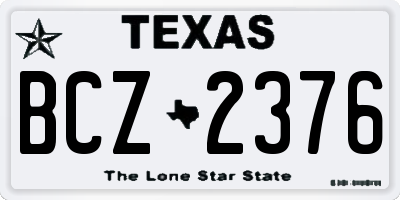 TX license plate BCZ2376