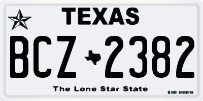 TX license plate BCZ2382